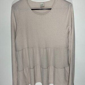 Paper Crane Blush Tiered Long Sleeve Top